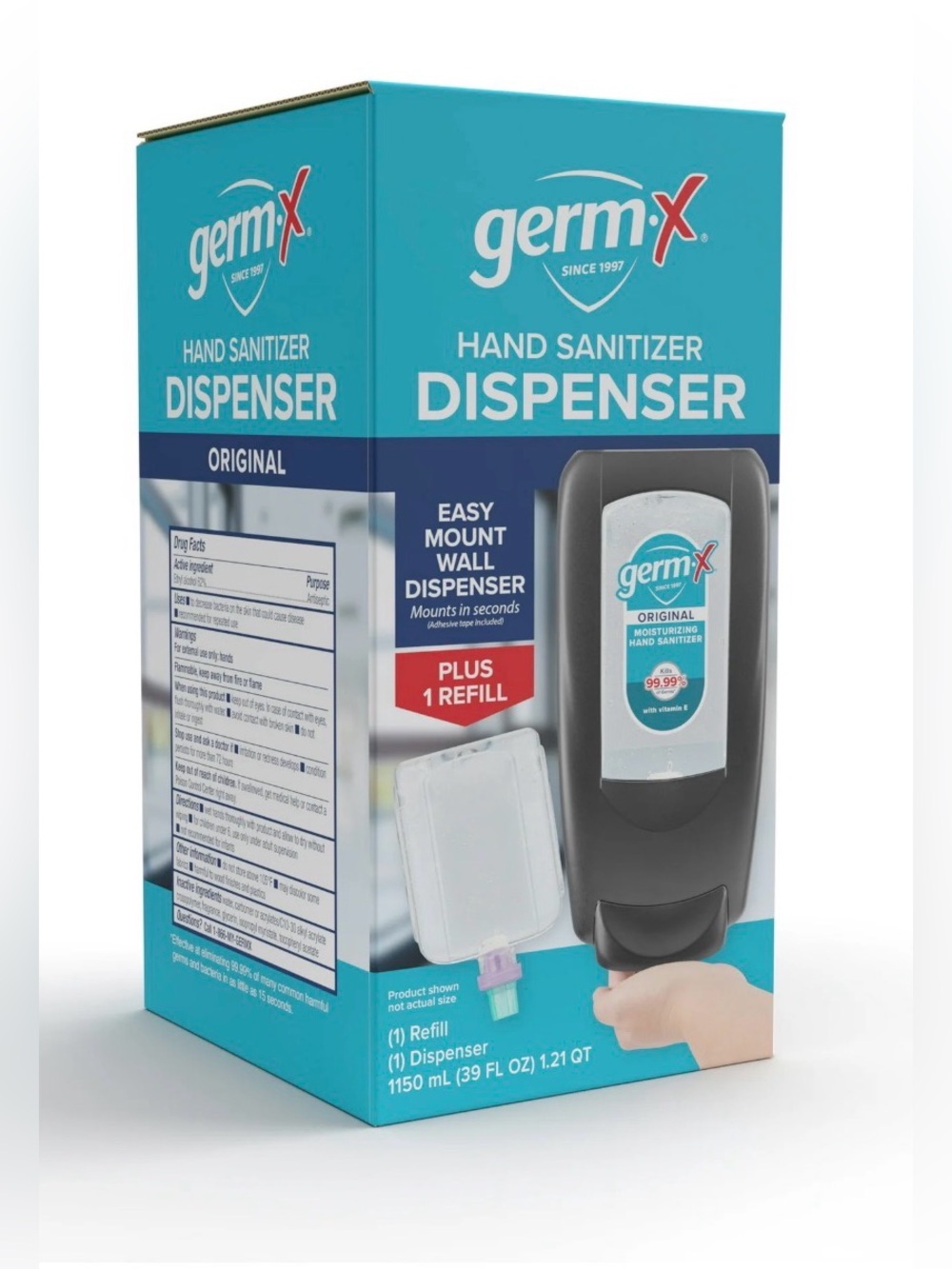 NEW Germ-X OmniPod, (1) Hand Sanitizer Dispenser & (1) 1150mL Refill